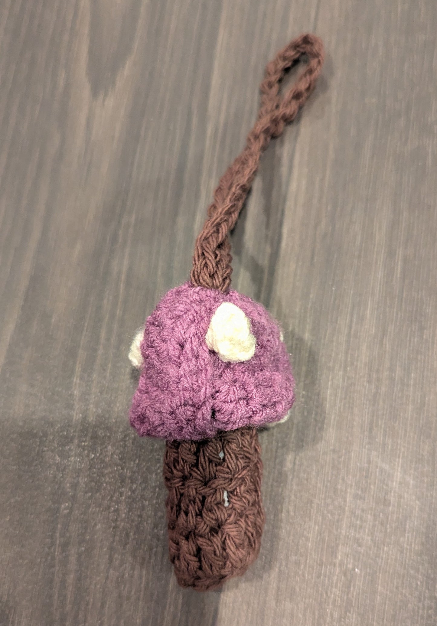 Mushroom chapstick keychain