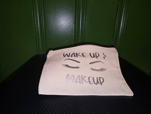 Wake up and makeup cosmetic bag